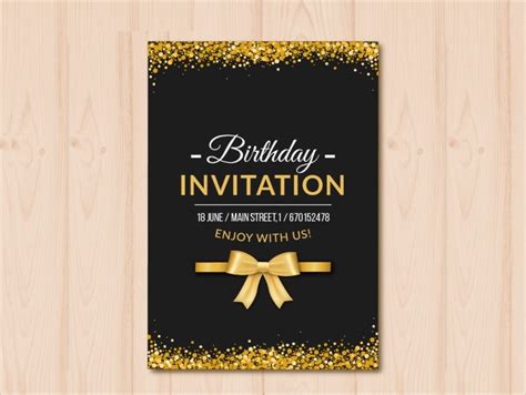 Black And Gold Party Invitations Templates Free