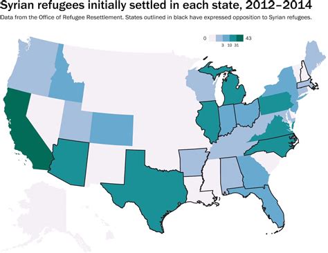 How Many Syrian And Iraqi Refugees Were Settled In Each State Since