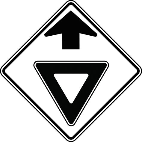 Yield Ahead Black And White Clipart Etc