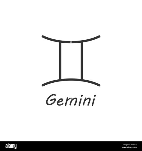 Astrology Horoscope Gemini Zodiac Icon Vector Illustration Flat Stock
