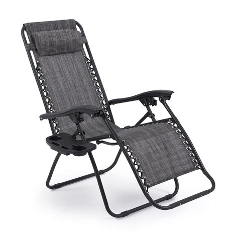 2 Folding Zero Gravity Reclining Lounge Chairsutility Tray Outdoor