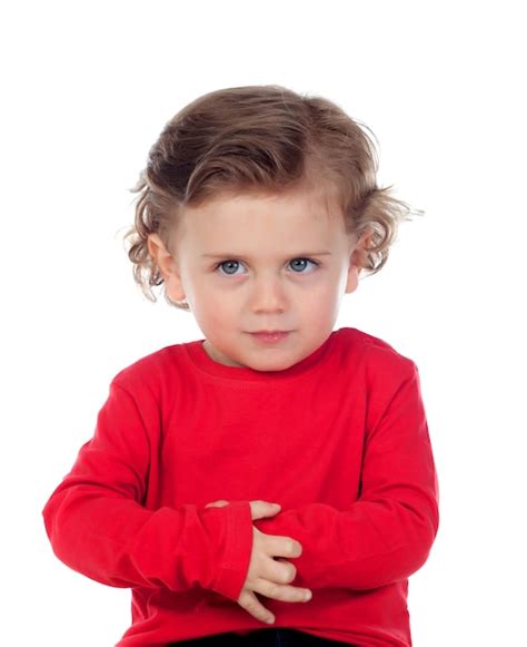 Premium Photo Angry Funny Baby With Red T Shirt