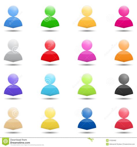 11 People Icon Different Colors Images Vector People Icons Person