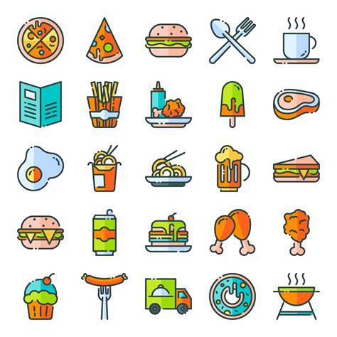Fast Food Icons Pack 533889 Vector Art At Vecteezy