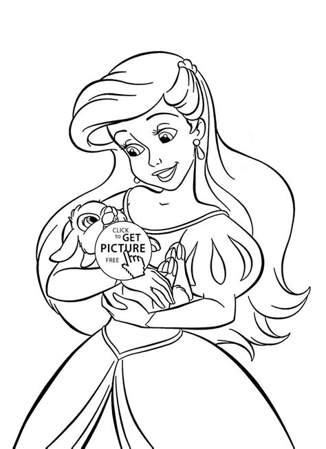 What are these princes and princess colouring in pages useful for? Cute Princess Ariel coloring page for kids, disney ...
