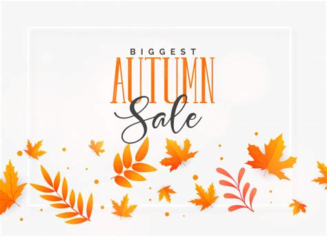Elegant Autumn Sale Background With Flying Leaves Vector