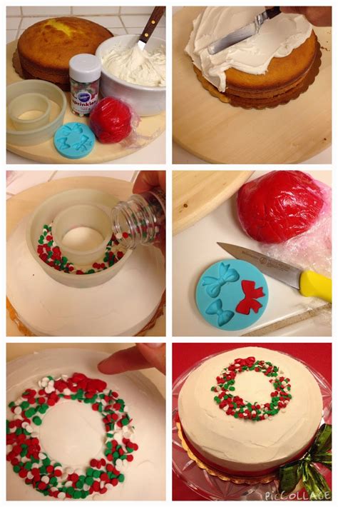 Just a little 7 inch chocolate cake, covered in ganache and cake. Cute & EASY Christmas Cake!