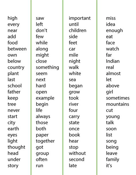 Grade 3 Sight Words Printable Words Print