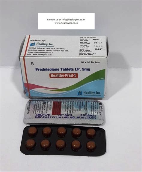 Healthy Pred 5 Prednisolone 5 Mg Tablets Rs 5 Strip Healthy Inc Id