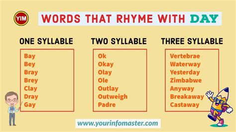 Words Rhyming With Day Archives Your Info Master