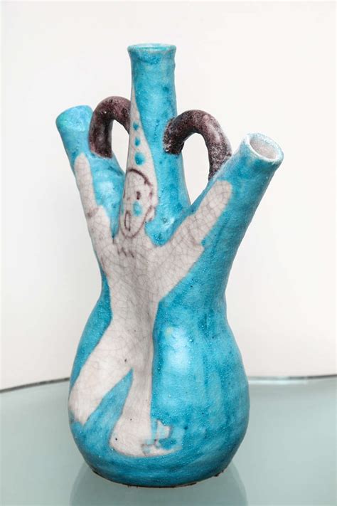 Triple Spouted Ceramic Vase By Cas Vietri For Sale At 1stdibs