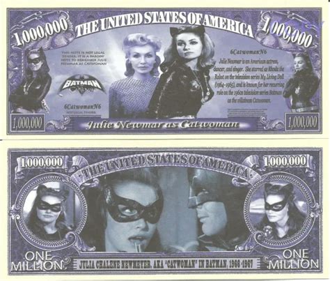 Catwoman Julie Newmar American Actress Million Dollar Bills X 2 Batman
