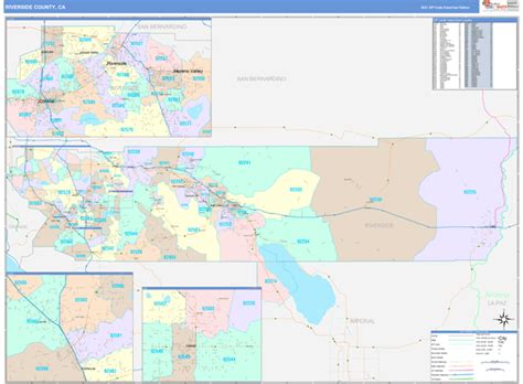 Riverside County Ca Wall Map Color Cast Style By Marketmaps