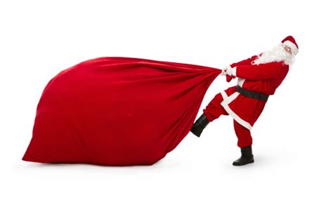 Santa Claus With Huge Bag Of Presents Stock Photo Download Image Now