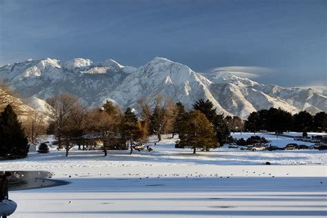 View Of Mt Olympus From Sugarhouse Park In Salt Lake City By Tavia