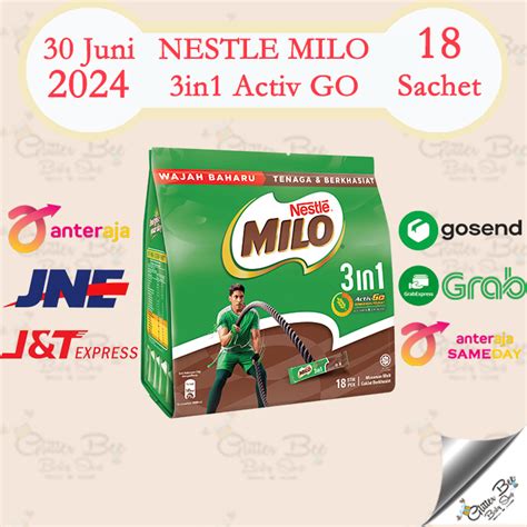 Jual Nestle Milo Activ Go 3 In 1 Made In Malaysia Isi 18 Sachet Shopee Indonesia