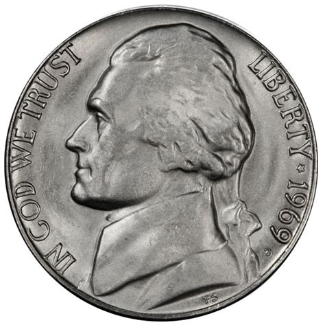 United States 1969 D Jefferson Nickel