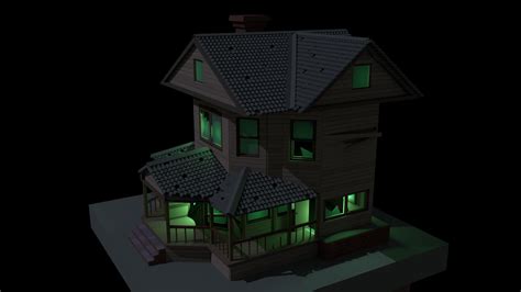 3d asset game ready low poly haunted house cgtrader