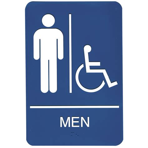 Ada Compliant Wheelchair Accessible Mens Restroom Sign Gray