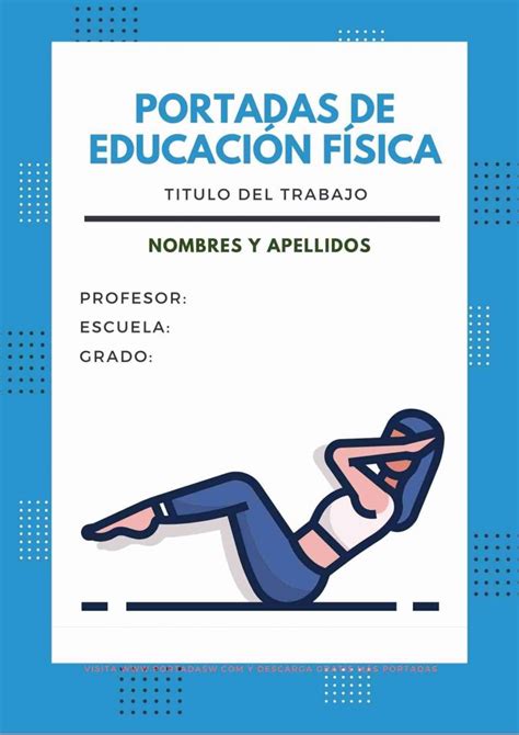 Portada Para Cuadernos De Educación Física Con Marco Azul En Word