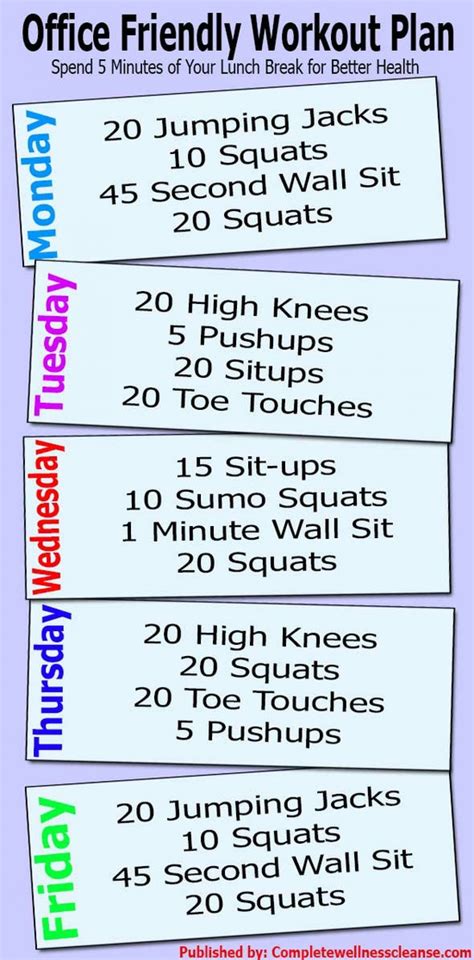 Office Friendly Workout Plan Visually