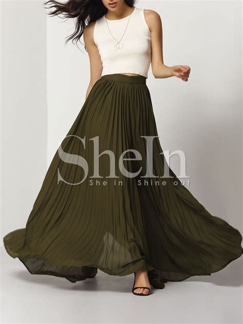 Shein Pleated Full Length Skirt Shein Uk