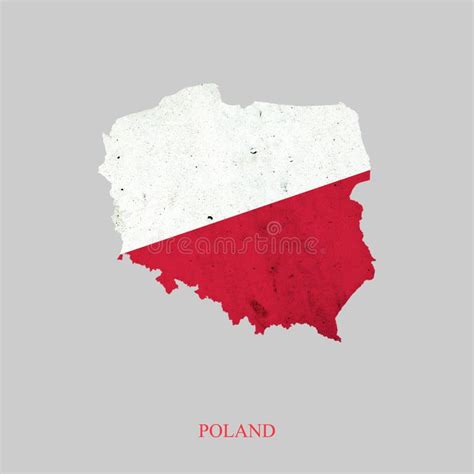 Poland Flag In The Form Of A Map Of Poland Isolated Stock Illustration