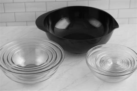Kitchen And Dining Vintage France Glass Salad Bowl Set Set Of 7 Black Glass Bowls Pe