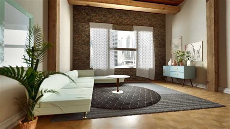 Photorealistic Living Room 3d Render Omnislash Visual