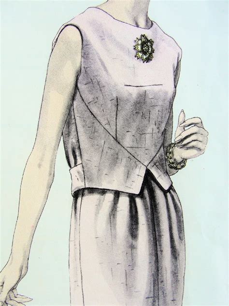 1960s Simonetta Dress Pattern Vogue Couturier Design 1466 Unique Waist