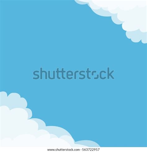 Blue Sky Cloud Corners Frame Template Stock Vector Royalty Free