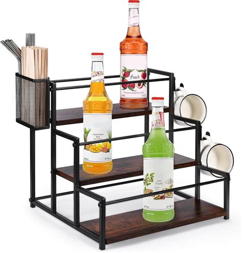 Amazon Com Gadfish Coffee Syrup Rack Organizer Tier Syrup Bottle Holder Stand For Coffee Bar