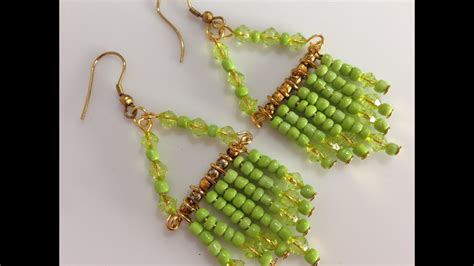 Beaded bracelet with bicone and seed beads. DIY earring | make earring at home | How to make earrings ...