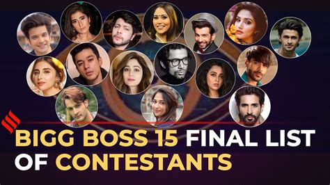 Bigg Boss Contestants Final List All Contestants Of Bigg Boss BB Final List YouTube