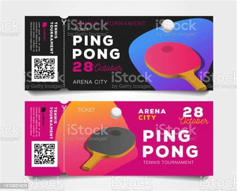 Set Of Tornoff Ping Pong Tournament Tickets With Rackets And Balls And