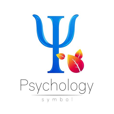 Logo Psikologi Dengan Daun Dalam Gaya Kreatif Biru Di Atas Putih Vektor