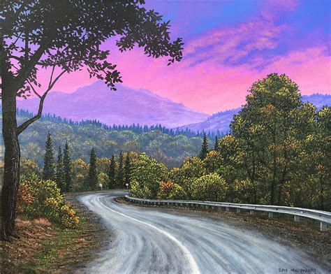Sunset Road Original One Of A Kind Painting Town