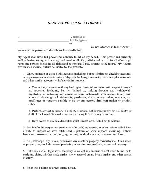 Free Printable Power Of Attorney Forms For All 50 States