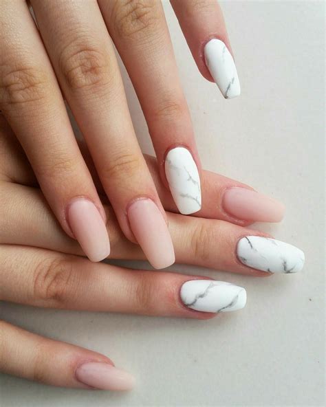 Marble Nails Pink Matte Nails Tapered Square Nails Acrylic Nails