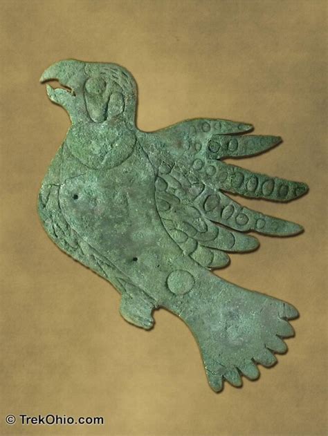 Hopewell Artifacts Copper Effigy Of Bird Of Prey Native American