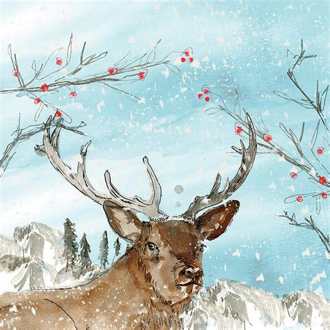 Reindeer Painting By Clare Davis London Pixels