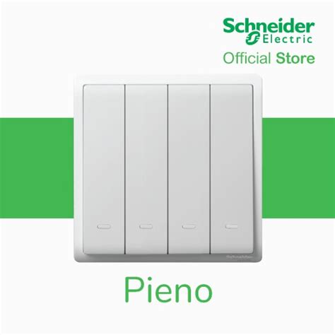 Schneider Electric Pieno 10ax 4 Gang 1 Way Switch With Fluorescent