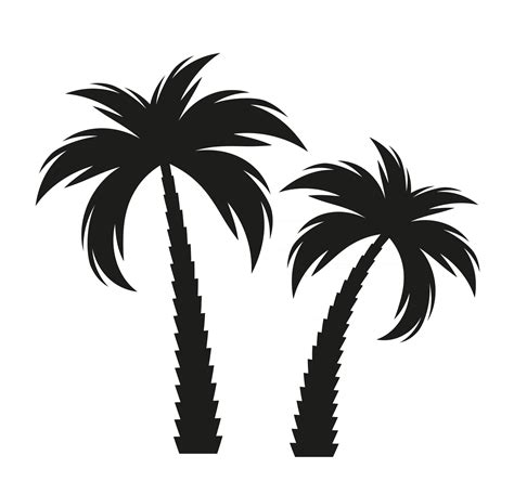 Palm Tree Black And White Outline