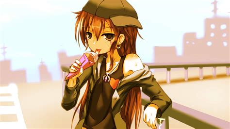 Desktop Wallpaper Pixiv Fantasia T Anime Girl Eating Ice