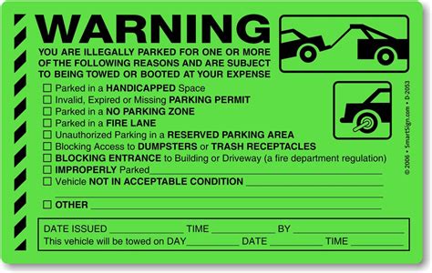 Smartsign You Are Illegally Parked Parking Violation Stickers 5 X