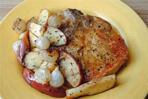 Pork Chops With Roasted Apples And Onions