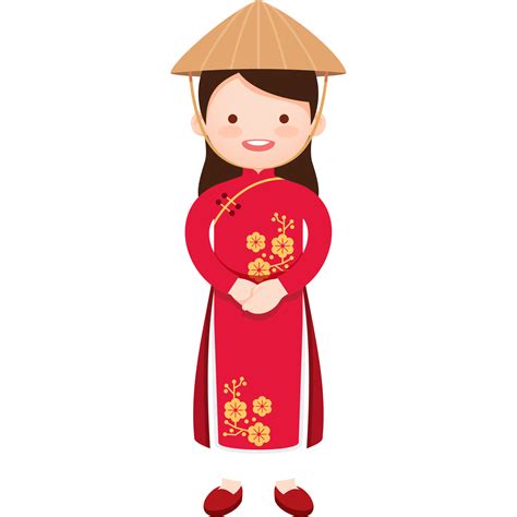 Girl In Ao Dai Vietnam National Costume 23271592 Png