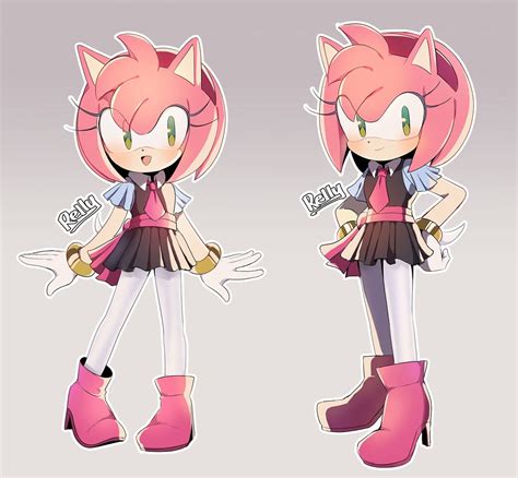 Safe Artist Rellyia Amy Rose Sonic Hedgehog Mammal