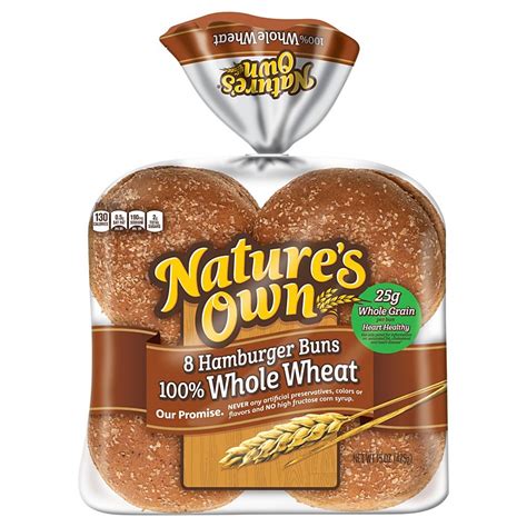 Natures Own 100 Whole Wheat Hamburger Buns Shop Bread At H E B