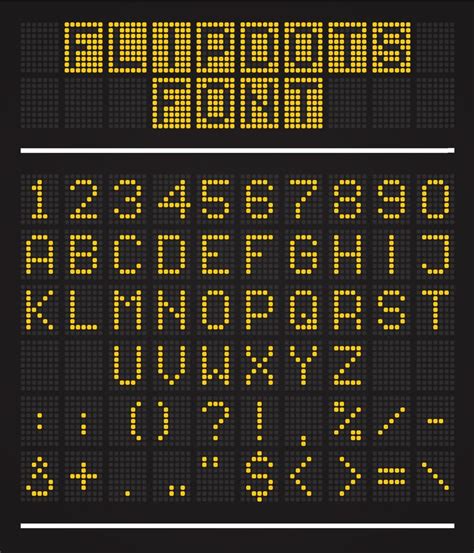 Flipdots Scoreboard Font Led Dot Display Alphabet 12484383 Vector Art